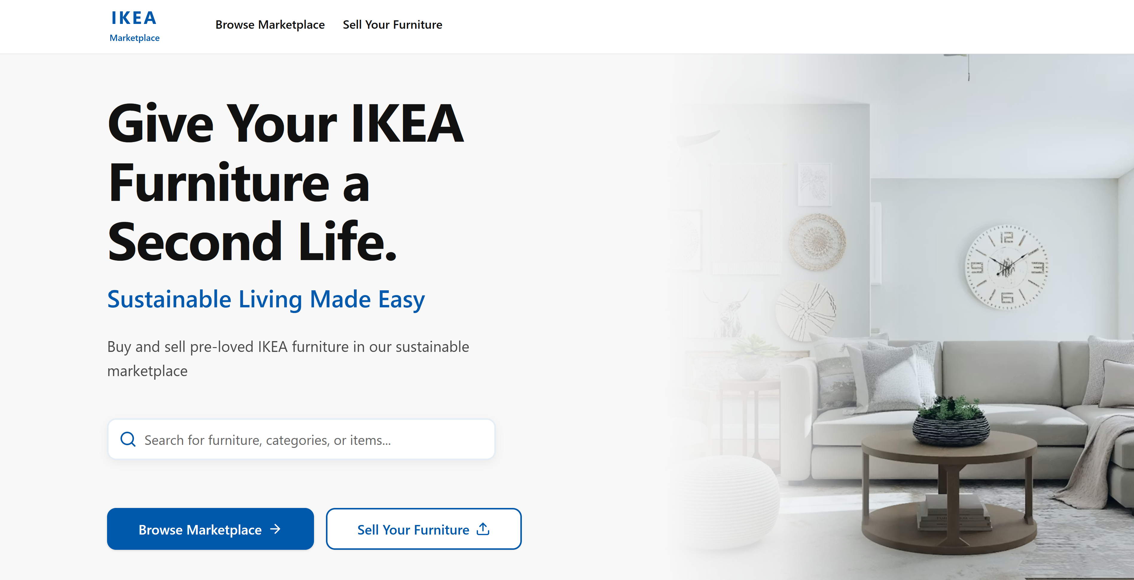 IKEA marketplace for buying and selling pre-loved furniture